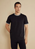 Brooks Brothers Bisiklet Yaka Siyah Erkek T-Shirt BBSS25MTS024