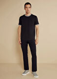 Brooks Brothers Bisiklet Yaka Siyah Erkek T-Shirt BBSS25MTS024