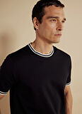 Brooks Brothers Bisiklet Yaka Siyah Erkek T-Shirt BBSS25MTS024