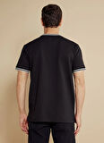 Brooks Brothers Bisiklet Yaka Siyah Erkek T-Shirt BBSS25MTS024