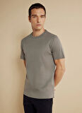 Brooks Brothers Bisiklet Yaka Gri Erkek T-Shirt BBSS25MTS025
