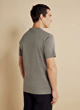 Brooks Brothers Bisiklet Yaka Gri Erkek T-Shirt BBSS25MTS025