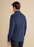 Brooks Brothers Slim Fit Klasik Yaka Lacivert Erkek Gömlek BBFW25MSH001