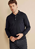 Brooks Brothers Polo Yaka Standart Lacivert Erkek Kazak BBFW25MKL003