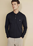 Brooks Brothers Polo Yaka Standart Lacivert Erkek Kazak BBFW25MKL009