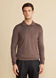 Brooks Brothers Polo Yaka Standart Kahve Erkek Kazak BBFW25MKL023