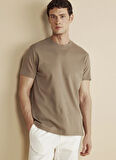 Brooks Brothers Bisiklet Yaka Vizon Erkek T-Shirt BBFW25MTS004
