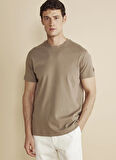 Brooks Brothers Bisiklet Yaka Vizon Erkek T-Shirt BBFW25MTS004