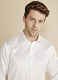 Brooks Brothers Slim Fit Klasik Yaka Beyaz Erkek Gömlek BBFW25MSH017