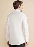 Brooks Brothers Slim Fit İtalyan Yaka Beyaz Erkek Gömlek BBFW25MSH018
