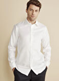 Brooks Brothers Slim Fit Klasik Yaka Beyaz Erkek Gömlek BBFW25MSH023