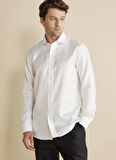 Brooks Brothers Slim Fit Klasik Yaka Beyaz Erkek Gömlek BBFW25MSH026