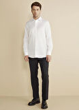Brooks Brothers Slim Fit Klasik Yaka Beyaz Erkek Gömlek BBFW25MSH028