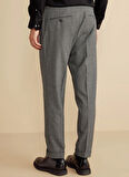Brooks Brothers Normal Bel Duble Paça Standart Antrasit Erkek Pantolon BBFW25MPT001