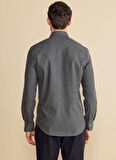 Brooks Brothers Slim Fit Klasik Yaka Antrasit Erkek Gömlek BBFW25MSH009