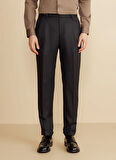 Brooks Brothers Normal Bel Duble Paça Standart Siyah Erkek Pantolon BBFW25MPT005