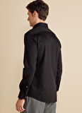 Brooks Brothers Slim Fit İtalyan Yaka Siyah Erkek Gömlek BBFW25MSH032