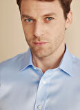 Brooks Brothers Slim Fit Klasik Yaka Mavi Erkek Gömlek BBFW25MSH017