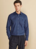Brooks Brothers Slim Fit Klasik Yaka Lacivert Erkek Gömlek BBFW25MSH009