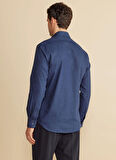 Brooks Brothers Slim Fit Klasik Yaka Lacivert Erkek Gömlek BBFW25MSH009