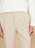 Brooks Brothers Normal Bel Duble Paça Standart Bej Erkek Pantolon BBFW25MPT002