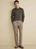 Brooks Brothers Normal Bel Düz Paça Standart Vizon Erkek Pantolon BBFW25MPT008
