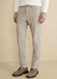 Brooks Brothers Normal Bel Düz Paça Standart Vizon Erkek Pantolon BBFW25MPT013