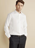 Brooks Brothers Slim Fit Klasik Yaka Beyaz Erkek Gömlek BBFW25MSH019