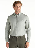Ted Baker Comfort Fit Düğmeli Yaka Oxford Haki Erkek Gömlek TBMRSH1010