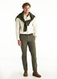 Ted Baker Normal Bel Slim Tapered Paça Slim Fit Haki Erkek Pantolon TBMRTR1040