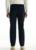 Ted Baker Bağlamalı Bel Duble Paça Tapered Fit Lacivert Erkek Pantolon TBMRTR1027