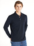Ted Baker Pike Desenli Lacivert Erkek Polo T-Shirt TBMRTS1022