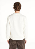 Ted Baker Bisiklet Yaka Kabartma Ekru Erkek Sweatshırt TBMRTS1031