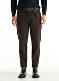 Ted Baker Normal Bel Slim Tapered Paça Tapered Fit Kahve Erkek Pantolon TBMRTR1019