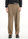Ted Baker Normal Bel Geniş Paça Bol Kesim Vizon Erkek Pantolon TBMRTR1010