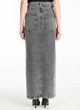 Ted Baker Normal Bel Gri Kadın Taşlı Uzun Etek TBWRDN1015