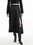 Ted Baker Standart Bel Antrasit Kadın Düz Midi Etek TBWRSK1015