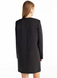 Ted Baker Bisiklet Yaka Düz Siyah Mini Kadın Elbise TBWRDR1000