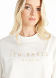 Ted Baker Bisiklet Yaka Taşlı Ekru Kadın T-Shirt TBWRTS1031