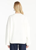 Ted Baker Bisiklet Yaka Nakışlı Ekru Kadın Sweatshırt TBWRTS1023