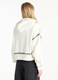 Ted Baker Kapüşon Yaka Düz Ekru Kadın Sweatshırt TBWRTS1034