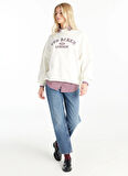 Ted Baker Bisiklet Yaka Baskılı Ekru Kadın Sweatshırt TBWRTS1035