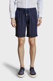 Brooks Brothers Pamuk ve Keten Karışımlı Bağcıklı Şort Erkek ŞORT BBSS26MSO003137 LACİVERT