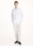 Ted Baker Beyaz Erkek Düğmeli Comfort Fit Oxford Gömlek TBMRSH2060