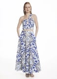 Ted Baker Mavi Kadın Yaprak Desenli Dar Bluz TBWRSH2013-1