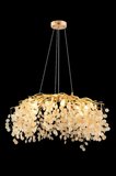 Masal 80'lık Yuvarlak Gold Kristal Taşlı Modern, Oturma Odası, Salon Avize