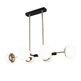 Pura Sıralı Siyah Gold 60 Watt Modern Oturma Odası, Yemek Masası Üstü,  Salon Avize