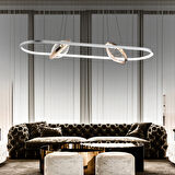 Bennan Sıralı 60 Watt Krom Gold Modern Oturma Odası, Yemek Masası Üstü, Salon Led Avize