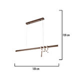 Feyza Krom Sıralı 45 Watt Modern Tasarım Yemek Masası Üstü Led Avize