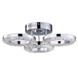 Oylum 3'lü Krom 24 Watt Kristalli Koridor Salon Led Plafonyer Avize